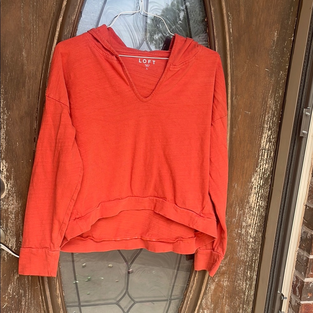 LOFT CROPPED HOODED SWEATSHIRT! Women’s Larfe